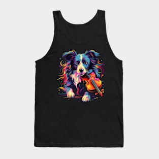 Border Collie Playing Violin Tank Top